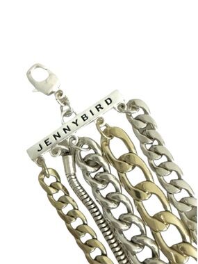 Jenny Bird Mixed Metal Chain Cuff Bracelet Five Styles Gold Silver